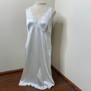 Vintage White Satin Sears Chemise Lingerie Sz 38